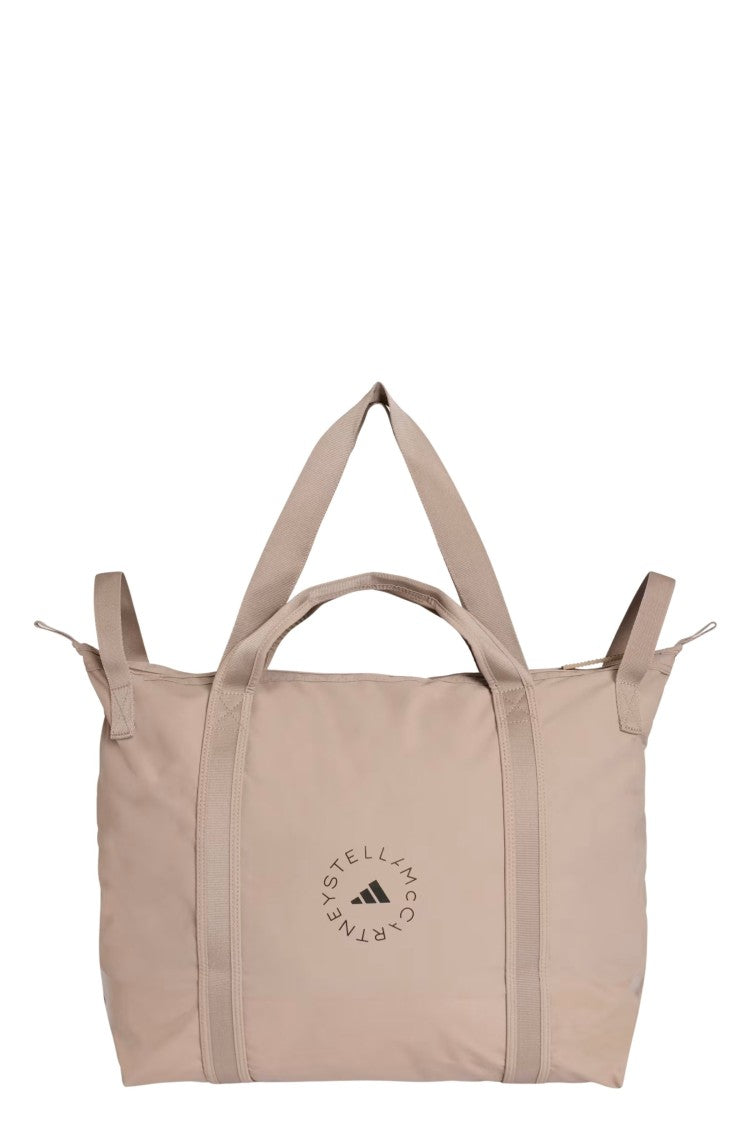 Adidas By Stella Mccartney Beige Logo Padded-Handles Laptop-Compartment Polyester Tote Bag