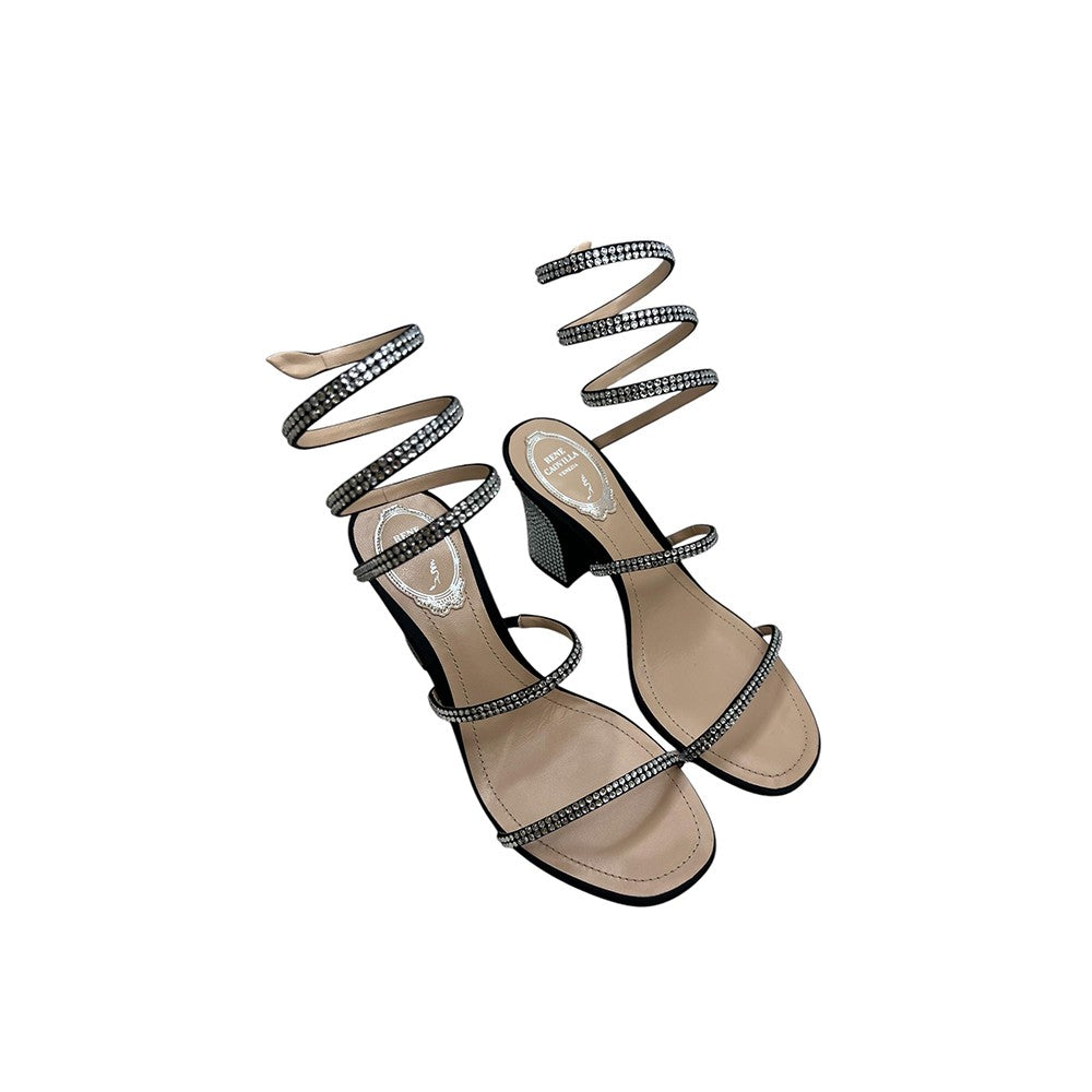 René Caovilla Block Heel Sandal 80