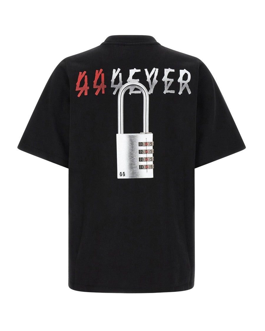 44 Label Group Black Oversized Graphic Cotton T-Shirt