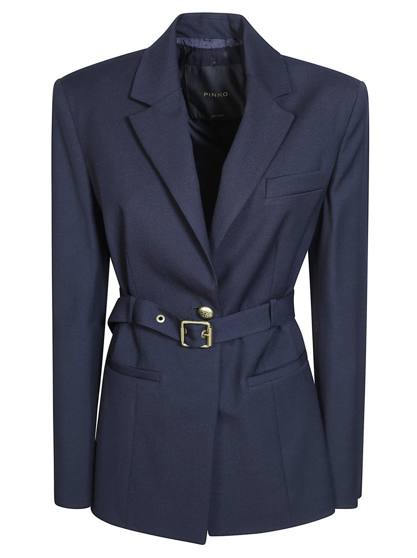 Pinko Vitiano Diagonale Belted Tailored Blazer