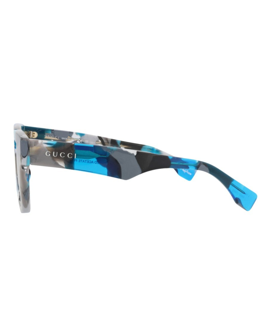 Gucci Marbled Square-Frame Recycled Acetate Sunglasses