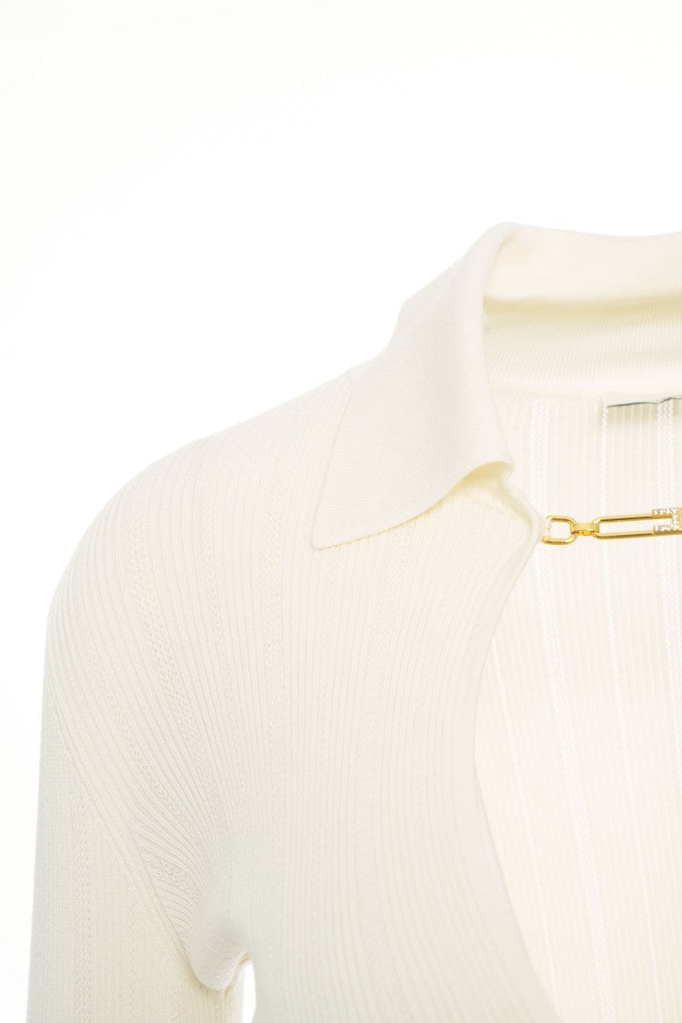 Elisabetta Franchi Ribbed Sweater With Chain Detail