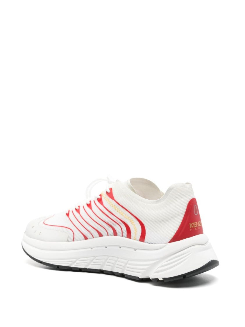 Kenzo White Toggle Fastening Chunky Sneakers
