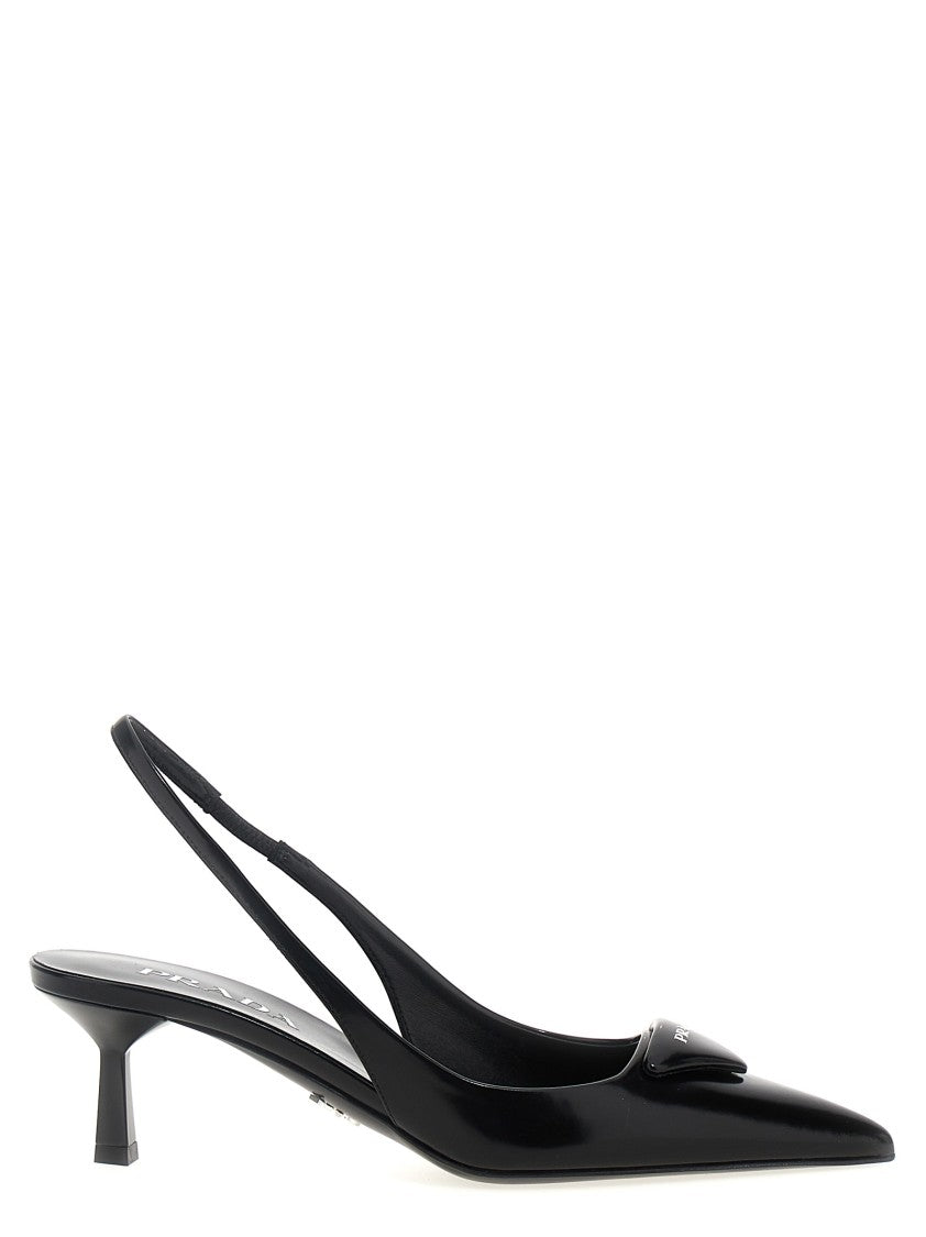 Prada Triangle Logo Slingback