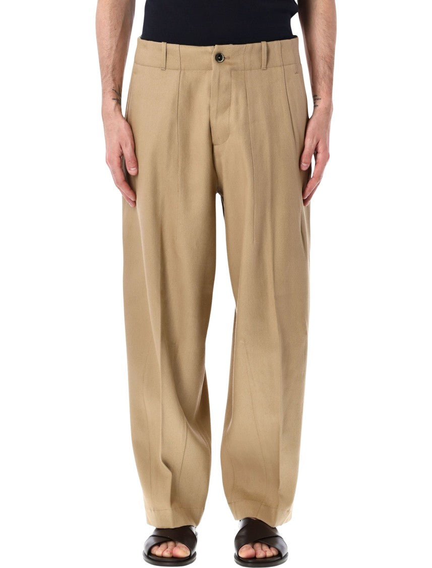 Nine In The Morning Damiano Pleated Brown Trousers