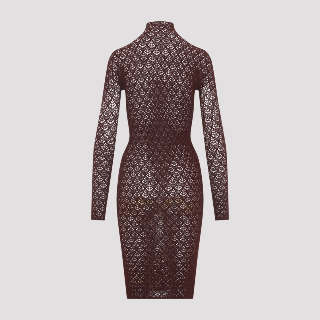 Wolford Mermaid Net Burgundy Polyamide Mini Dress