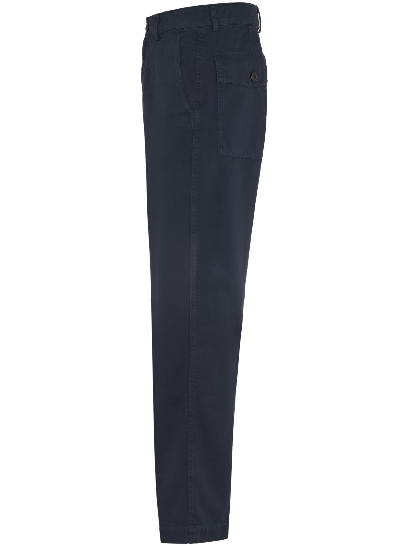 Dries Van Noten Straight-Leg Blue Trousers With Versatile Waistband