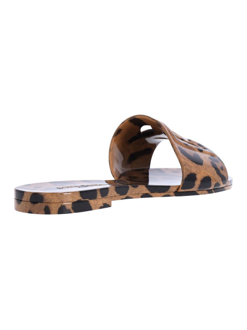 Dolce & Gabbana Multicolor Dg Animal Print Rubber Sandals