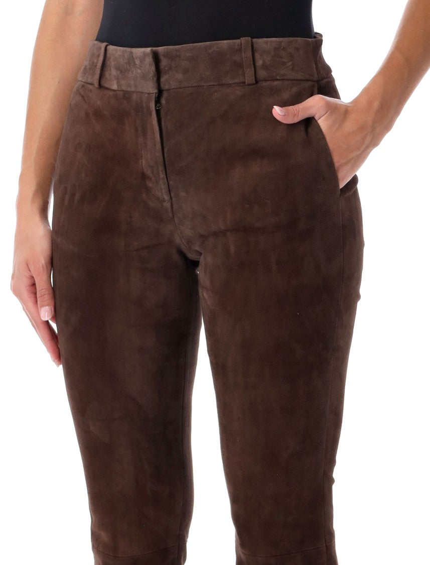 Arma Lucia Tailored Flared Suede-Like Pants
