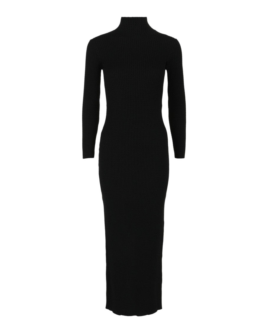 Balenciaga Bodycon Fitted Dress With Turtleneck And Back Vent