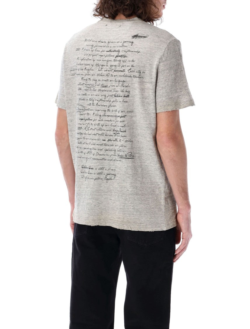 Golden Goose Tee Hand Writing Print