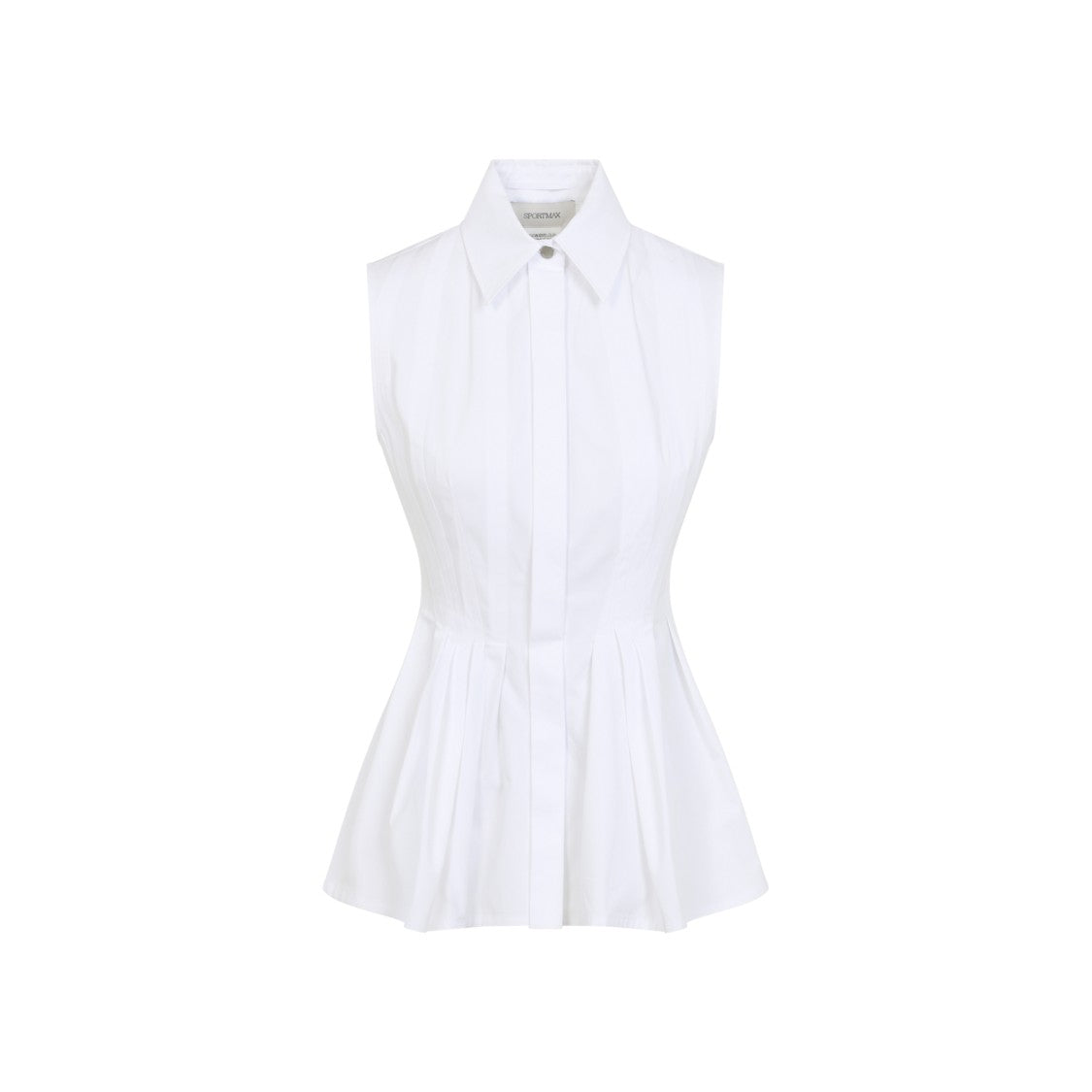 Sportmax Fitted Cotton Top With Peplum Hem