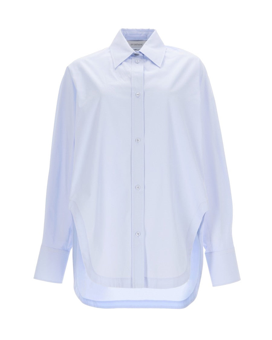 Sportmax Optic White Pure Cotton Poplin Tunic Top