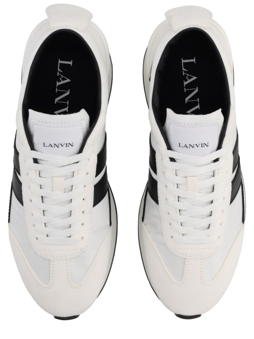 Lanvin White Leather Bumpr Geometric Sneakers