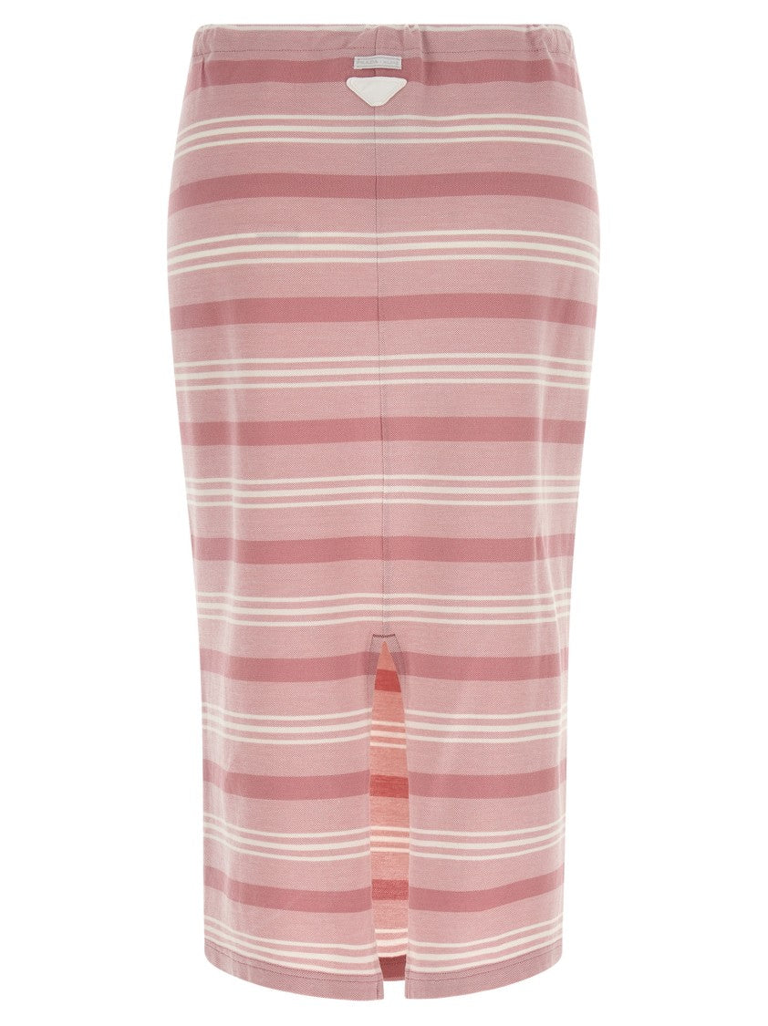 Prada Striped Piqué Skirt