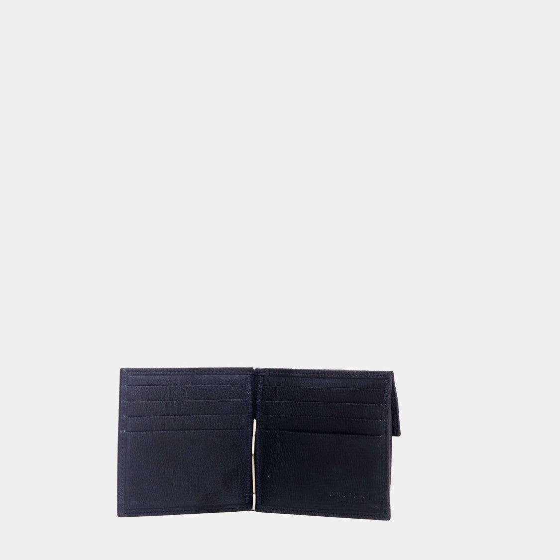 Orciani Money Holder With Pocket In Blue Leather