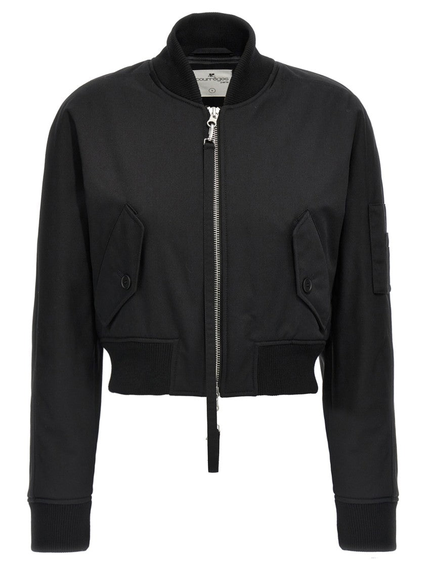 Courrèges Cropped Scuba Bomber Jacket
