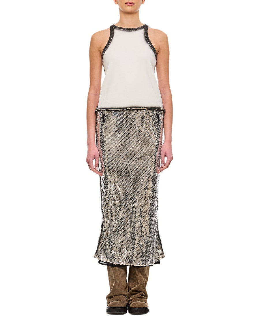 The Attico White And Silver Midi Dress