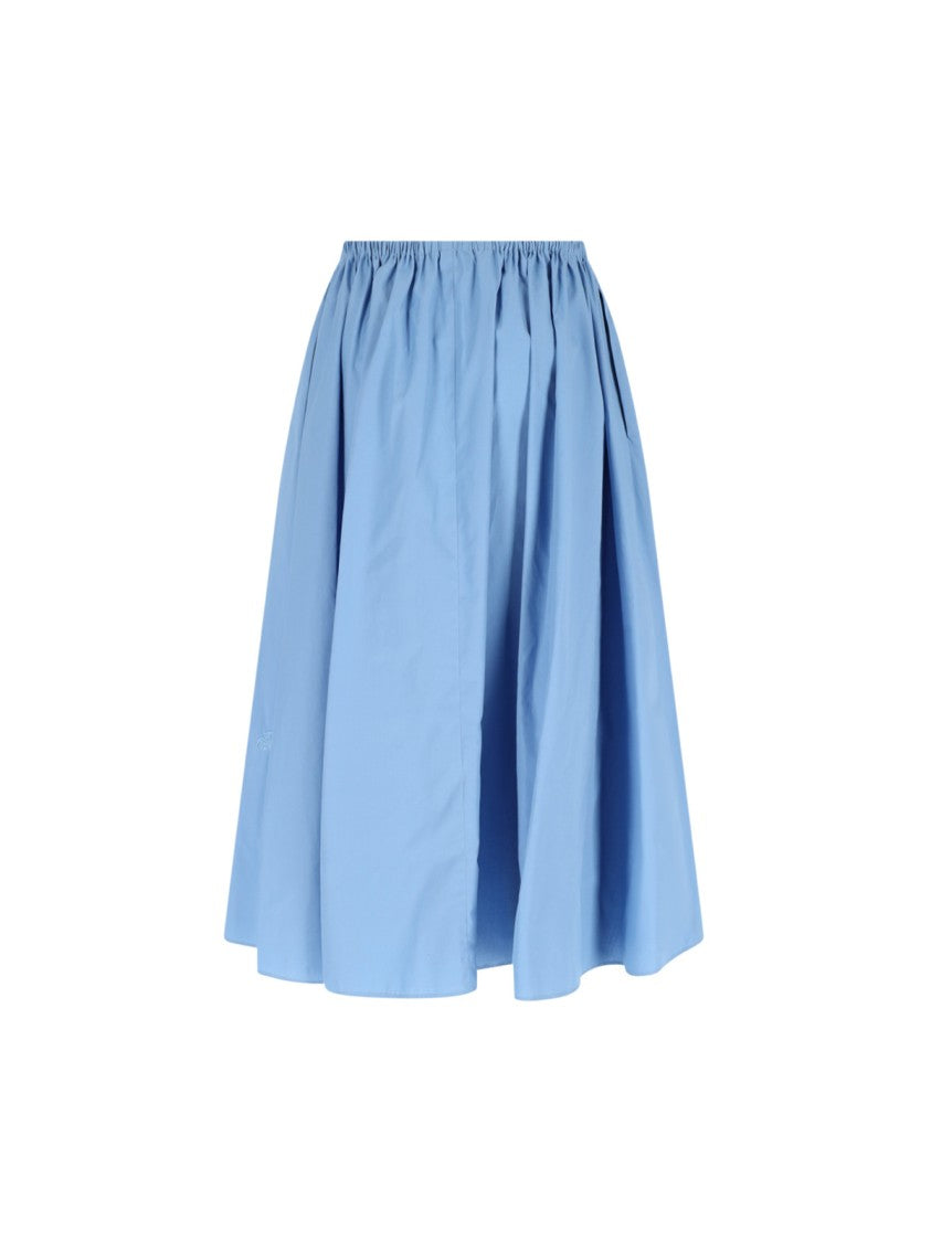 Marni Midi Skirt In Light Blue Cotton