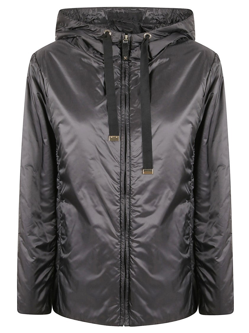 Max Mara Hooded Short Coat With Decorative Zipper