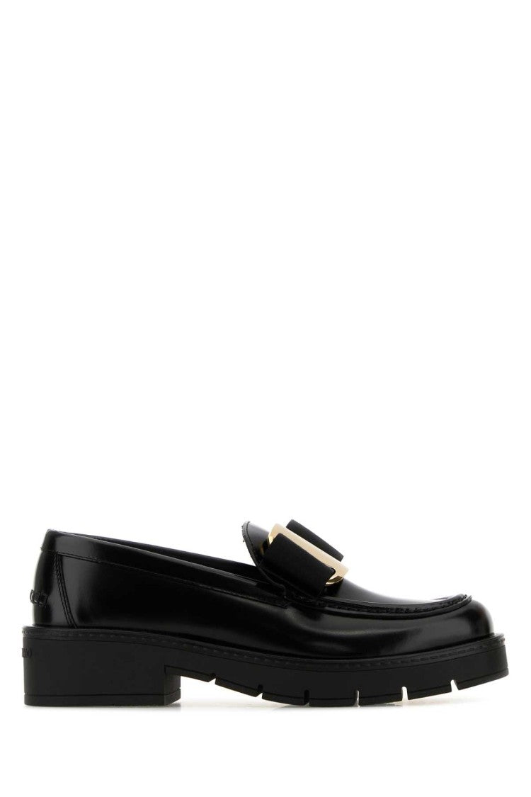 Salvatore Ferragamo Black Leather Mirty Loafers