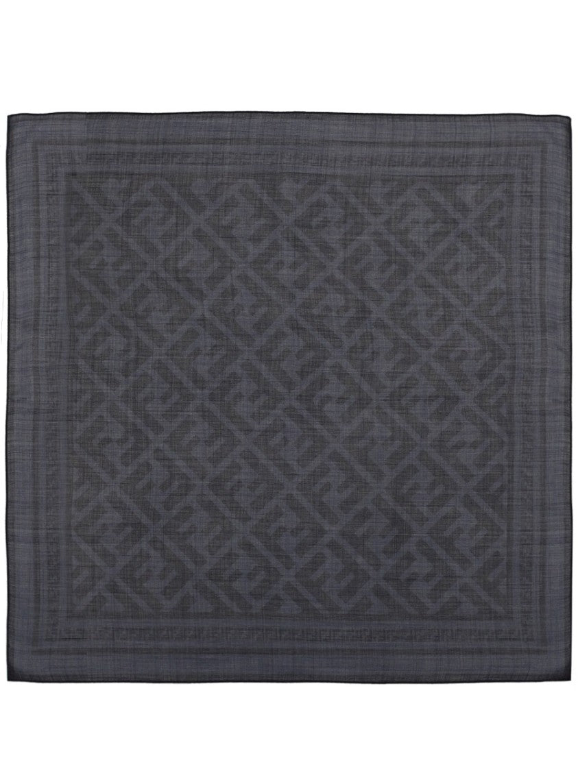 Fendi Ff Geometric Motif Wool-Silk Bandana