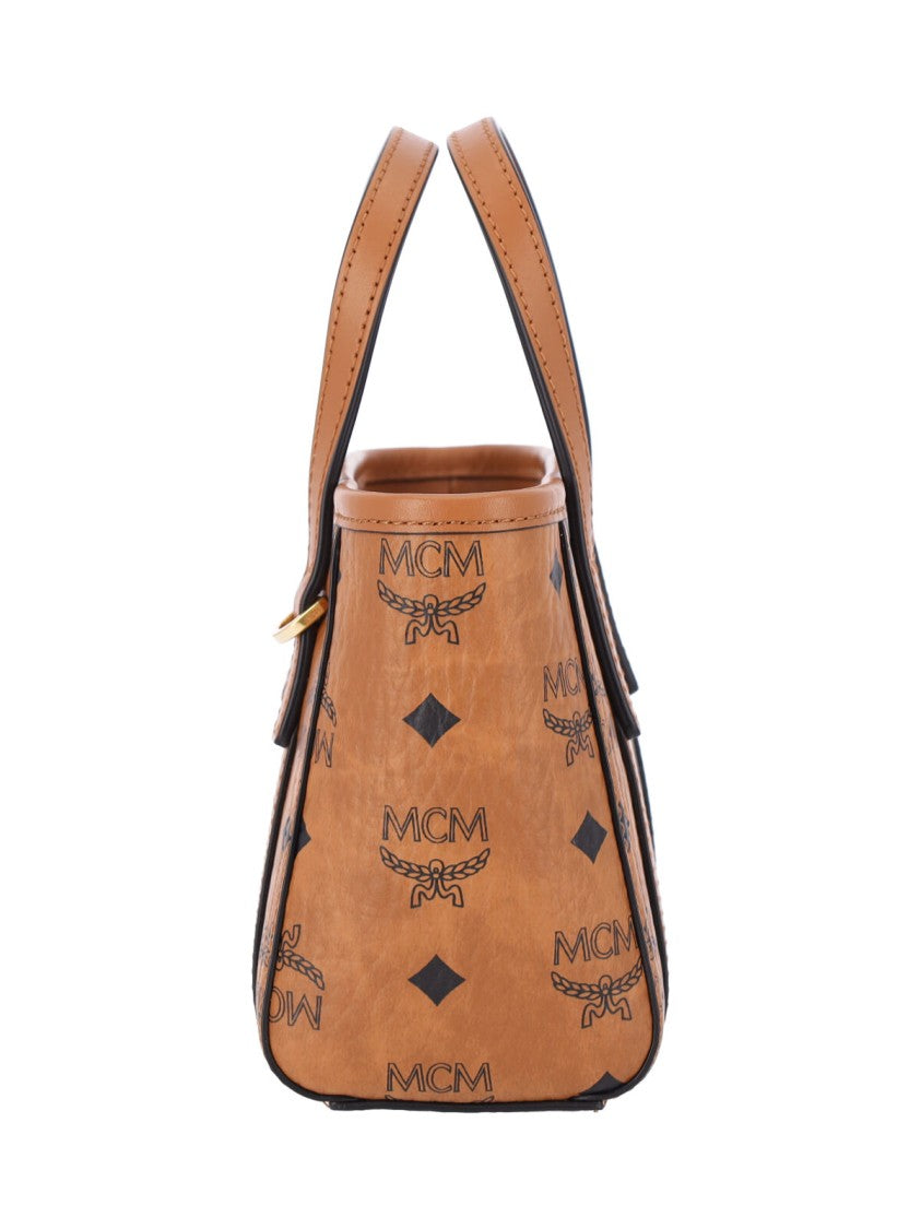 Mcm Brown Toni Visetos Canvas Tote Bag