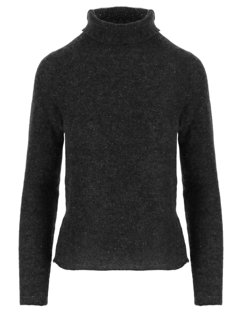 Bruno Manetti Turtleneck Black Alpaca-Wool Blend Sweater