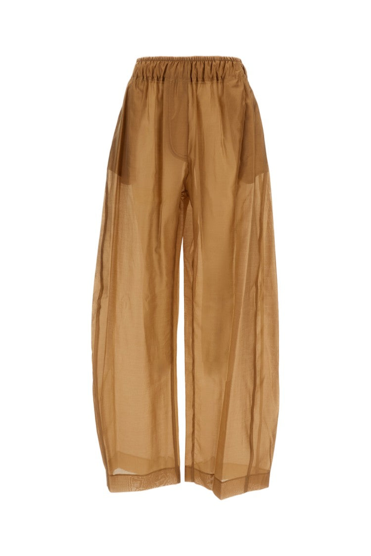 The Latest Wide-Leg Trousers With Elastic Waistband And Sheer Fabric