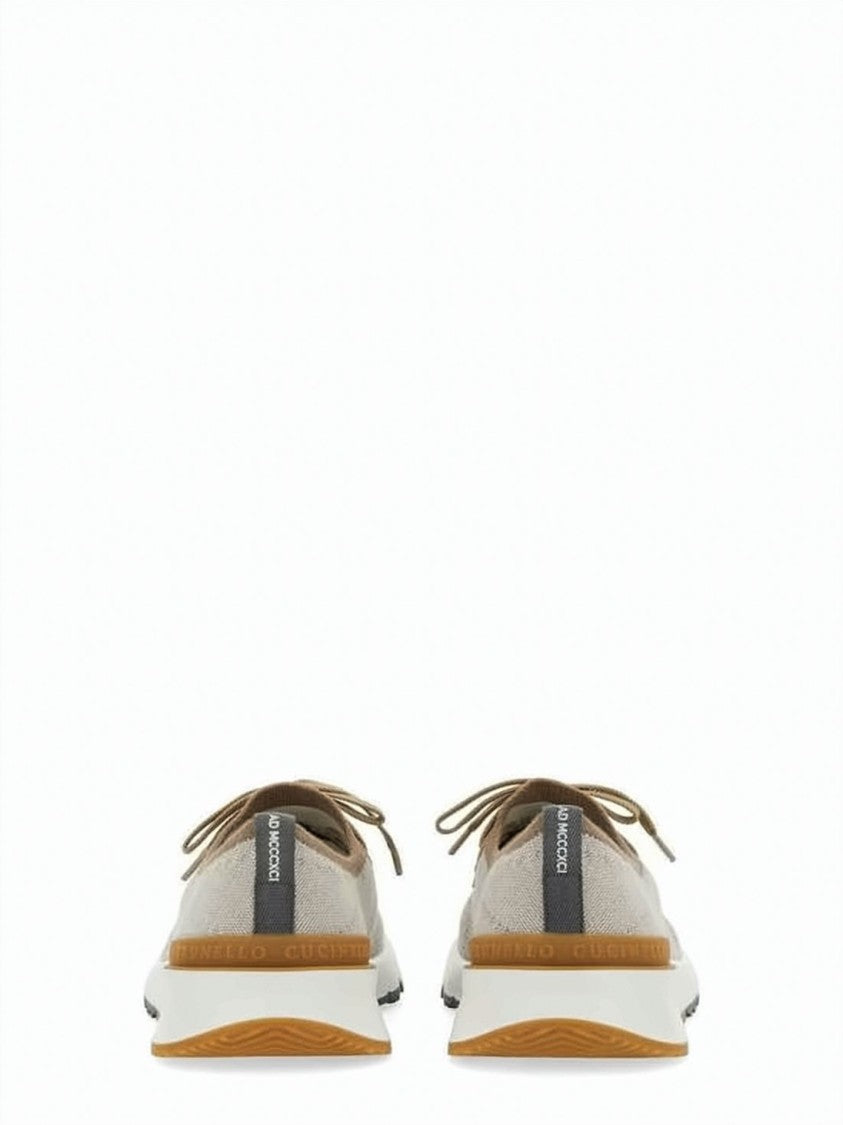 Brunello Cucinelli Textured Knit Runner With White Rubber Sole