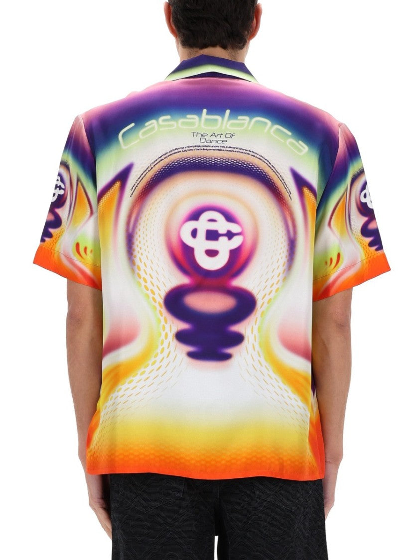 Casablanca Silk Psychedelic Printed Short Sleeve Shirt