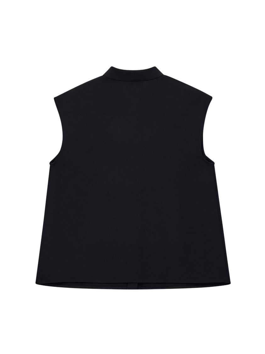 Giorgio Armani Silk Cady Mandarin Collar Shirt