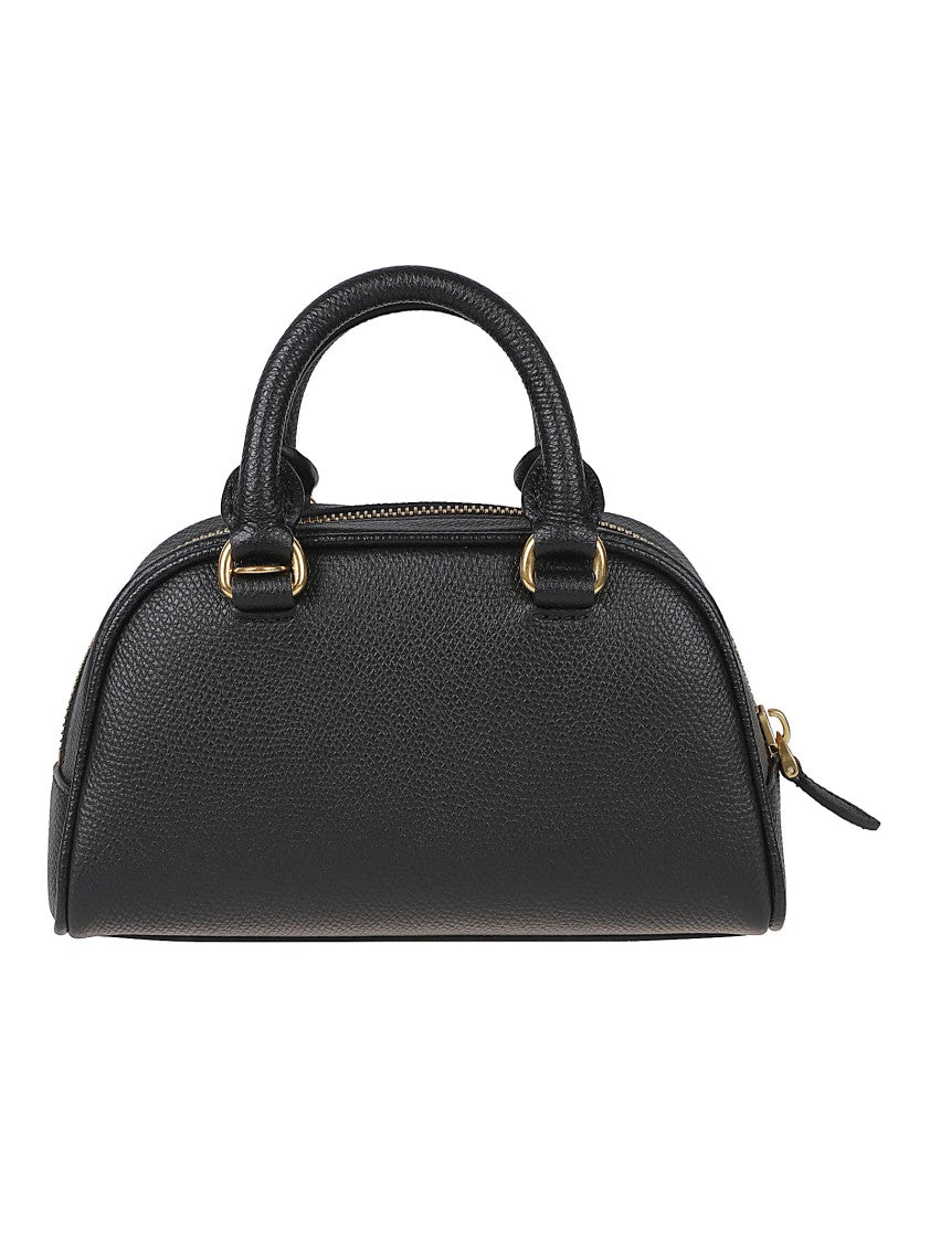 Valentino Garavani Textured Leather Mini Borsa Vlogo Bowling Bag