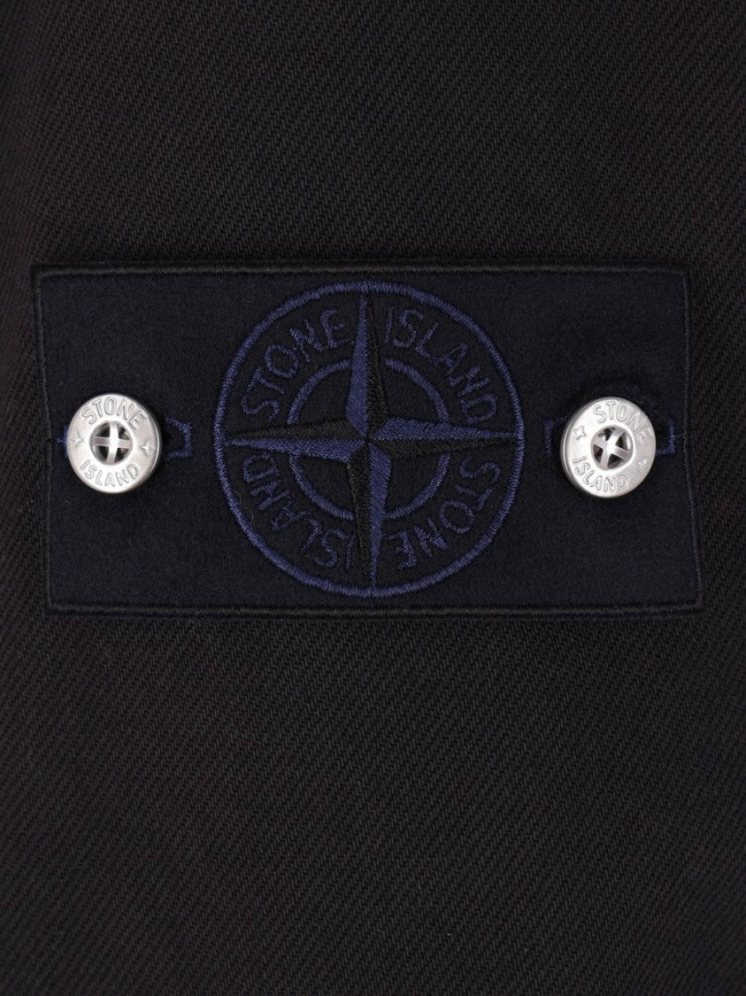 Stone Island Cropped Black Cotton Jacket