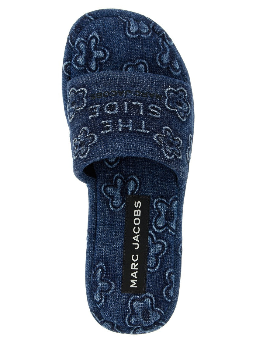 Marc Jacobs The Puffy Daisy Denim Platform Sandal' Slides