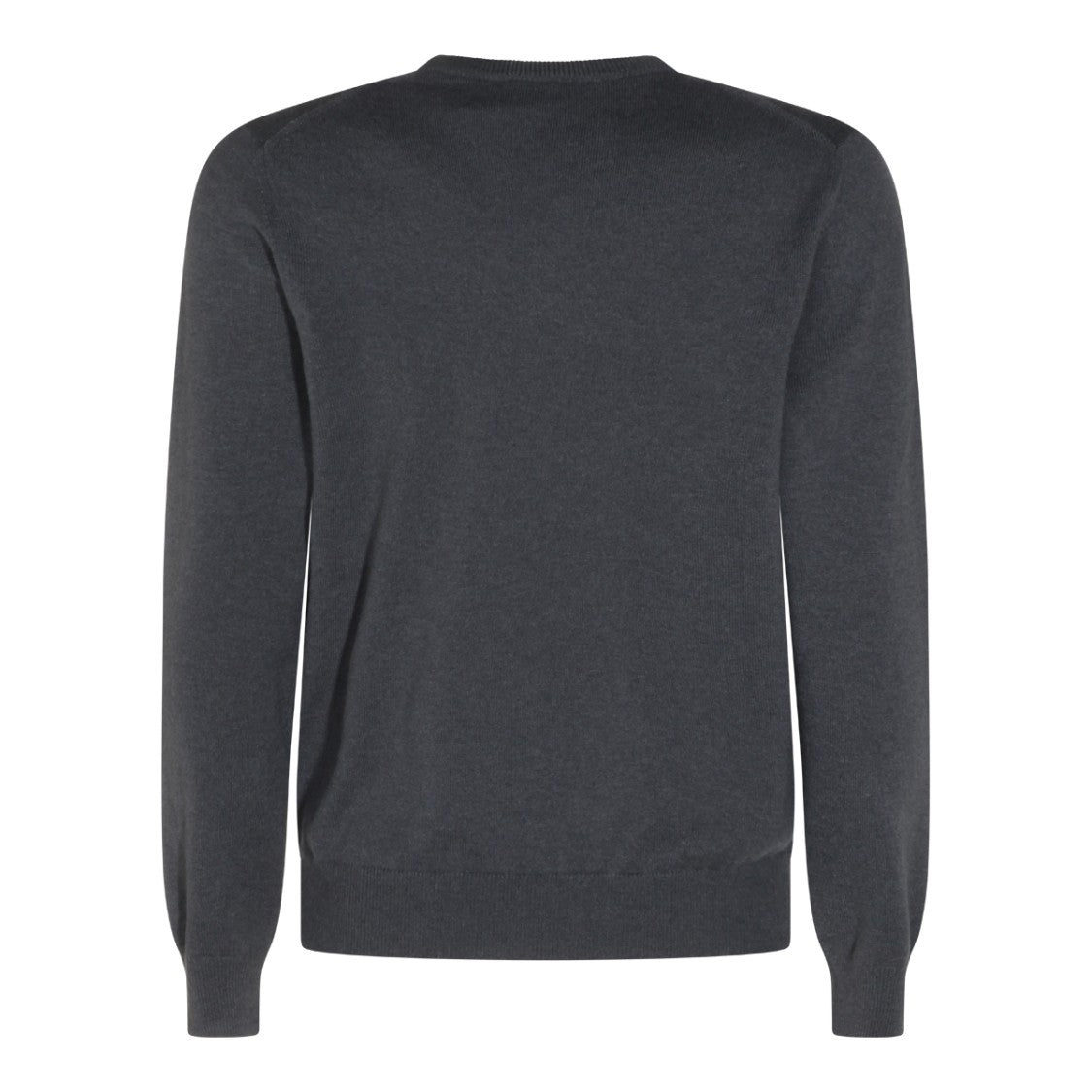 Malo Iron Grey Cashmere Sweater With Ribbed Details