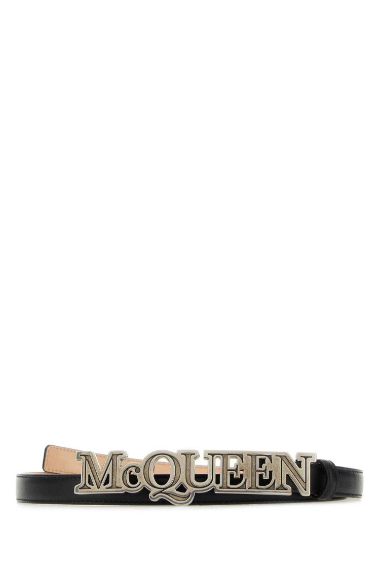 Alexander Mcqueen Black Leather Belt