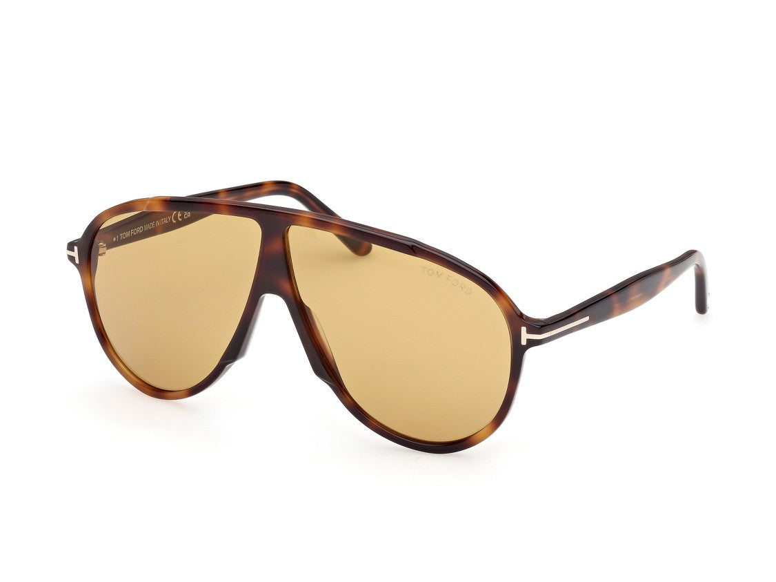 Tom Ford Tortoiseshell Ft1211 Bold Aviator Sunglasses