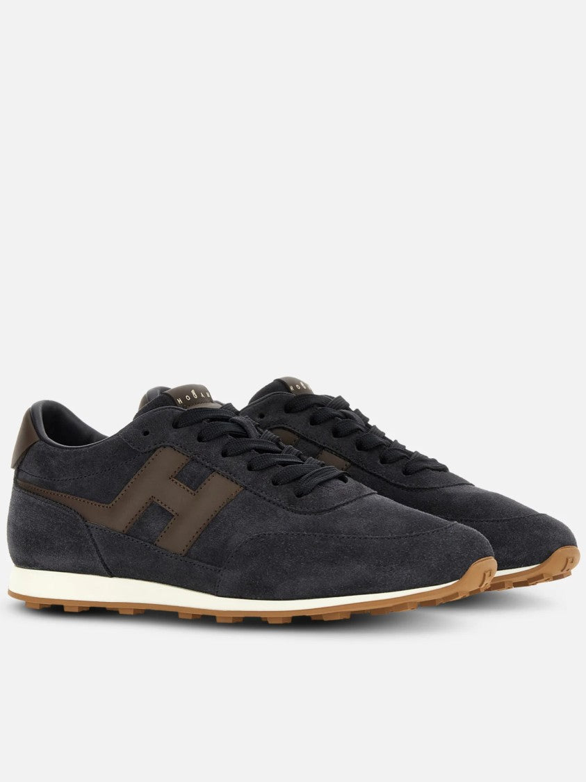 Hogan Low-Top Sneakers With Dark Suede Upper