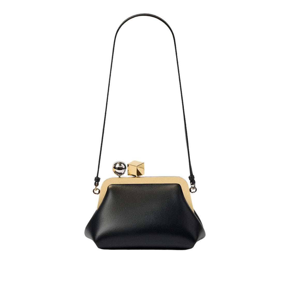 Jacquemus Nappa Leather Handbag With Contrasting Rond-Carré Closure