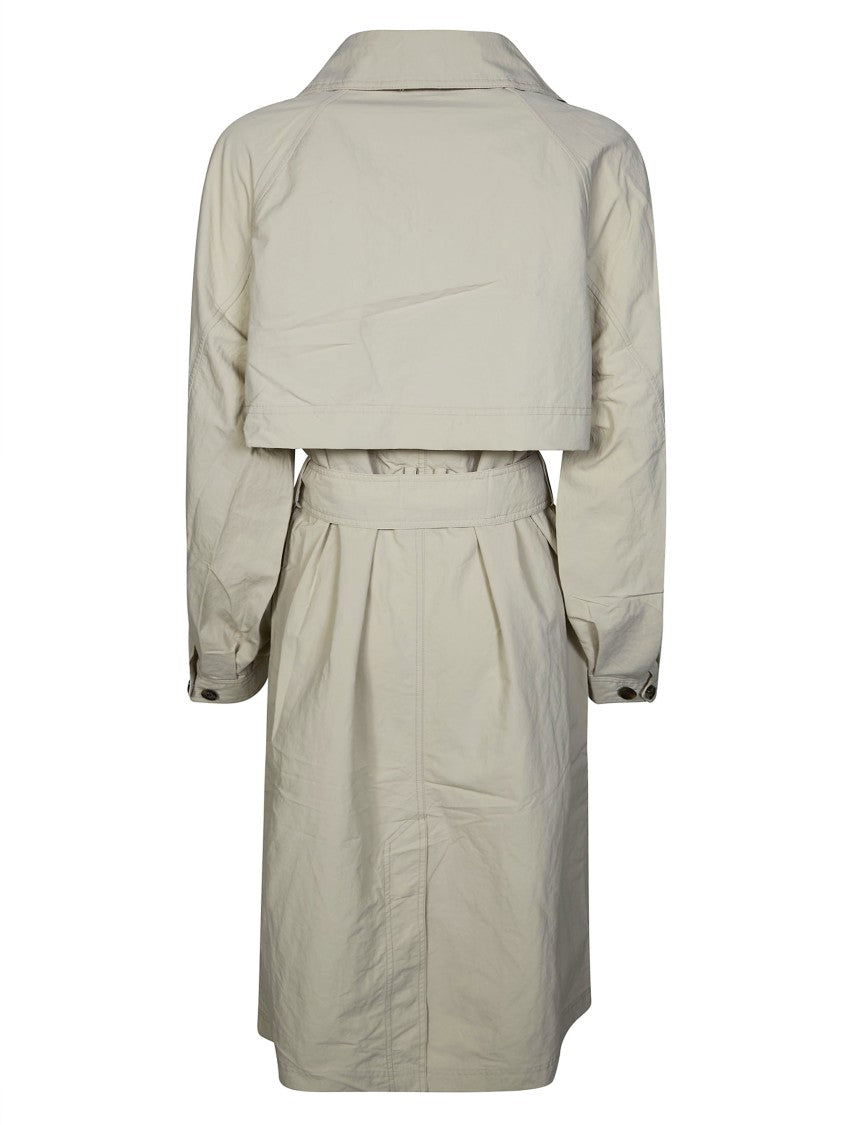 Barbour Neutral Double Breasted Puffed Trench Coat