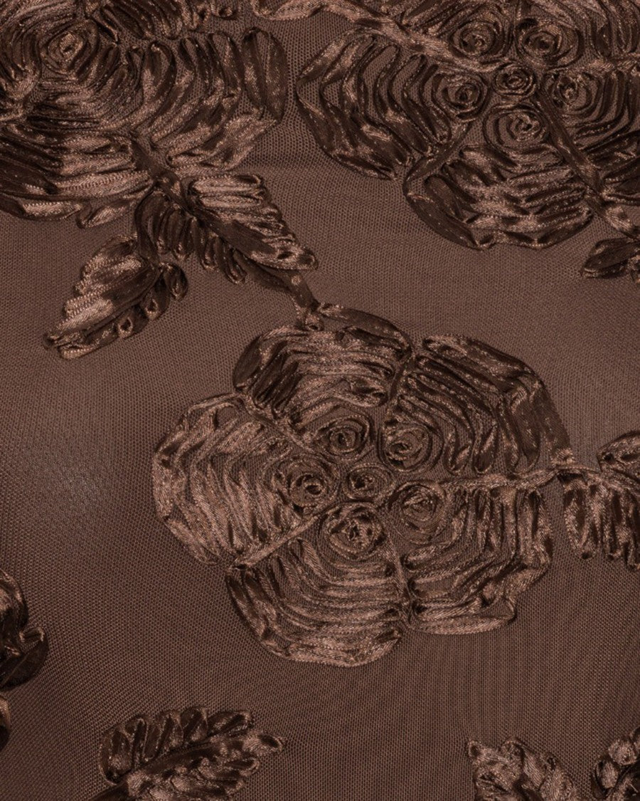 Rotate Top A Maniche Lunghe Con Fiori Marrone