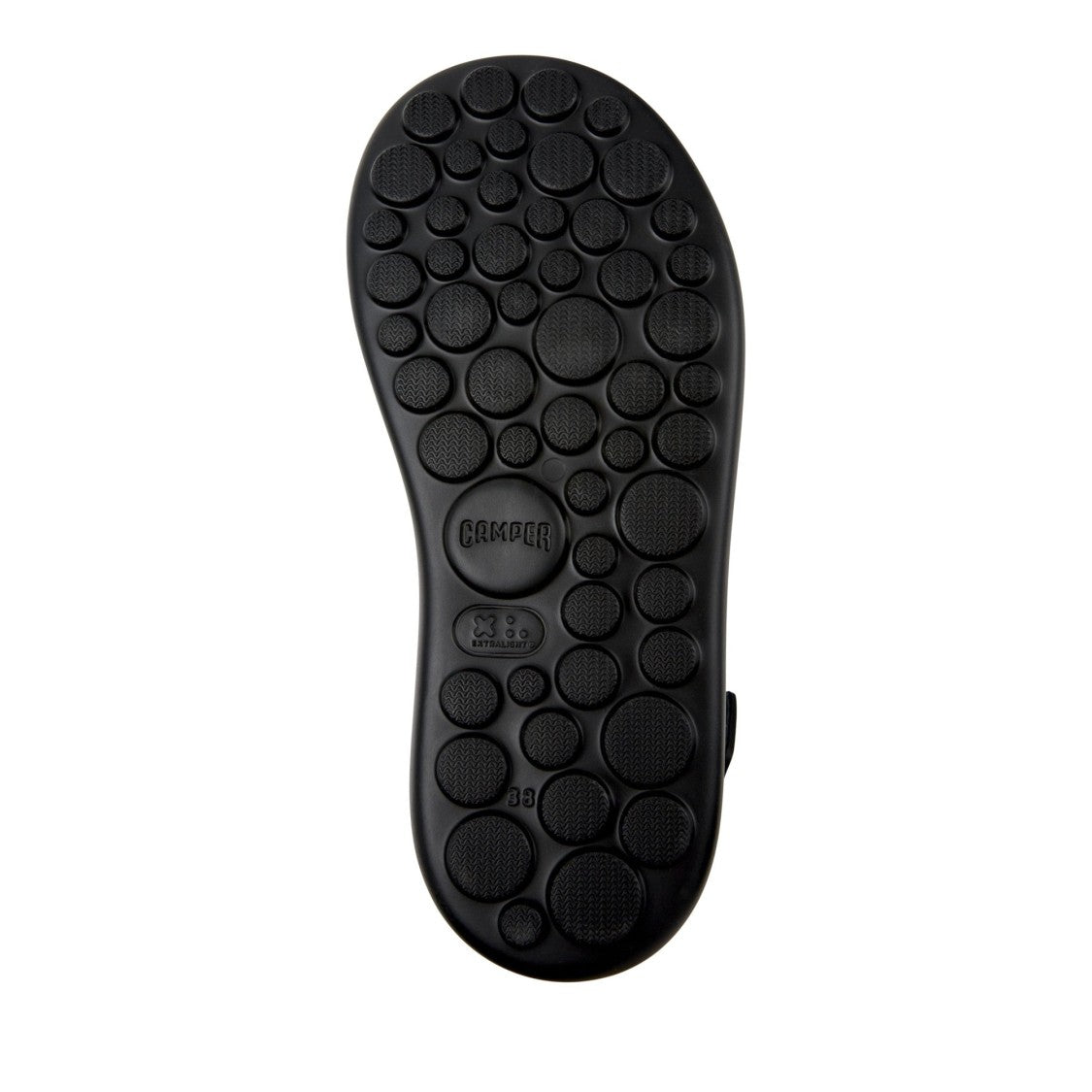 Camper Black Lasted Open-Toe Cork Footbed Leather Sandals