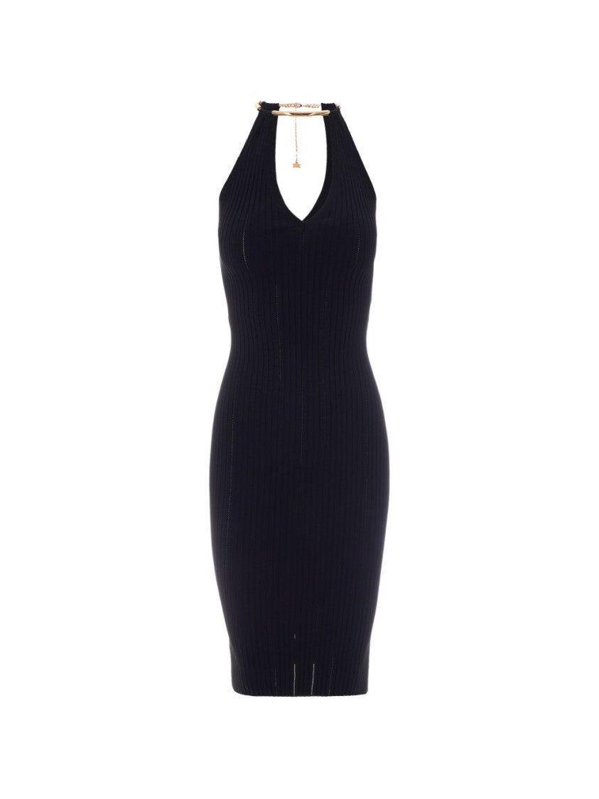 Elisabetta Franchi Fitted Mini Dress With Halter Neckline