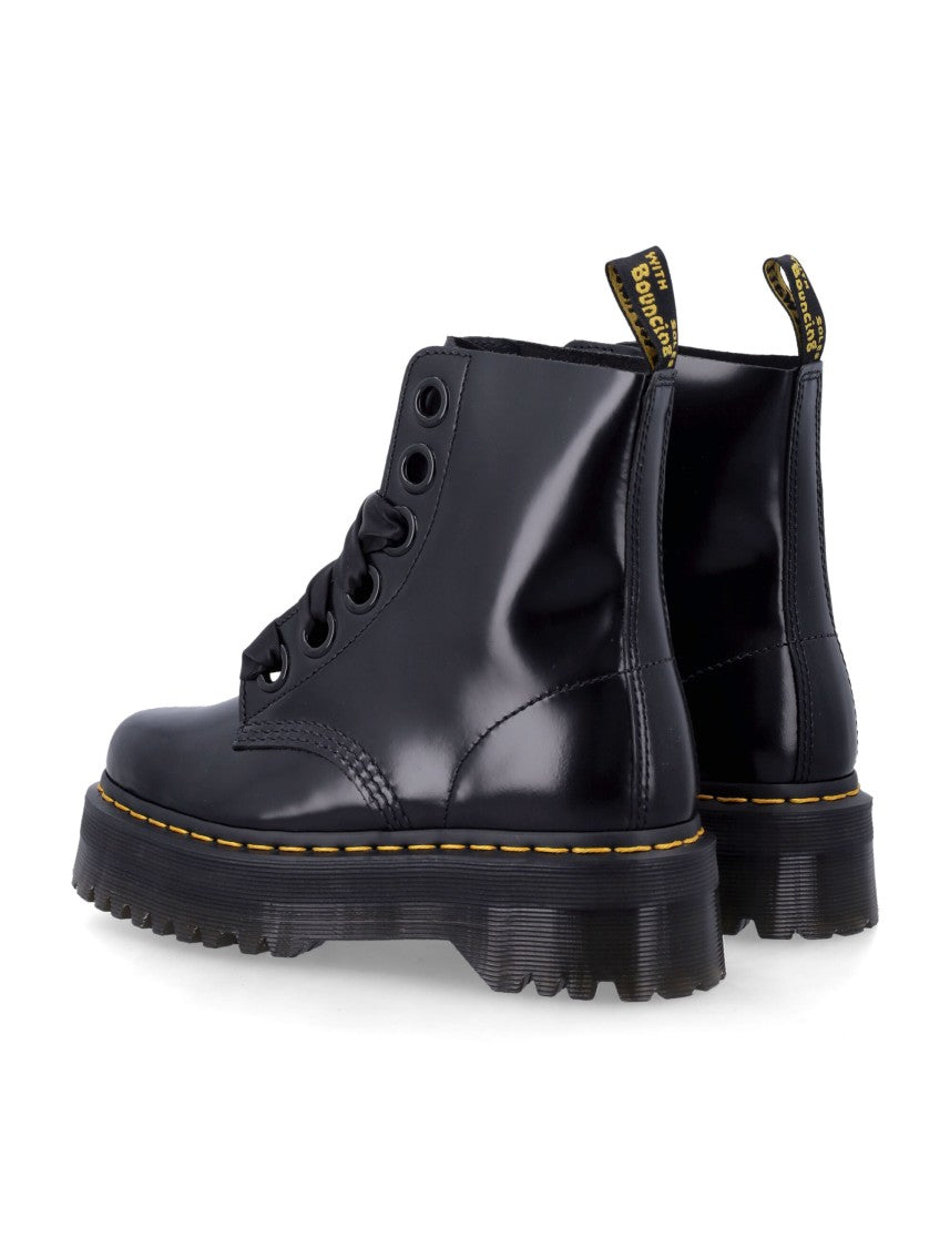 Dr. Martens Molly Glossy Chunky Sole Ankle Boots