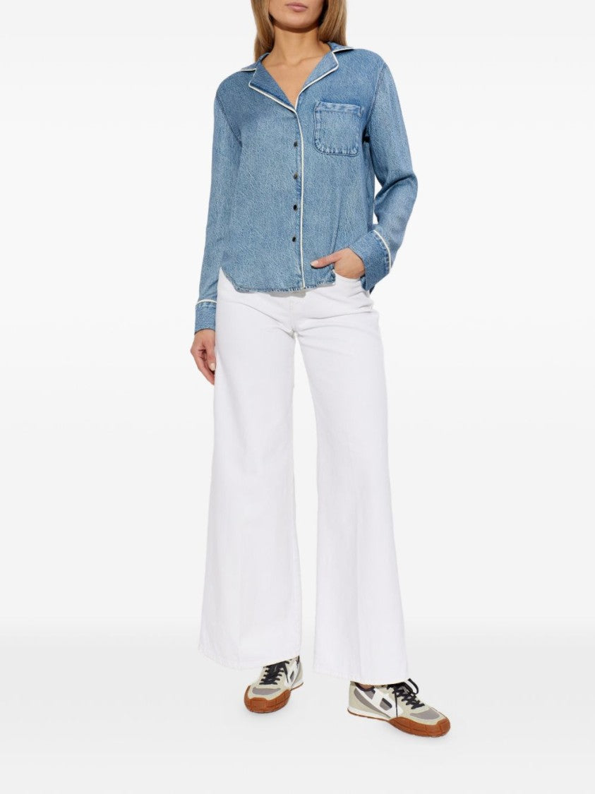 Diesel High-Waisted Wide-Leg Jeans With Crisp White Finish