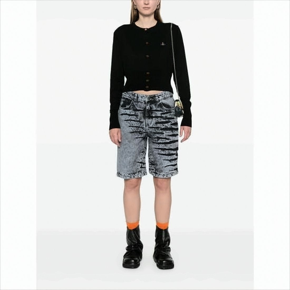 Vivienne Westwood Fitted Round Neck Cardigan With Embroidered Detail