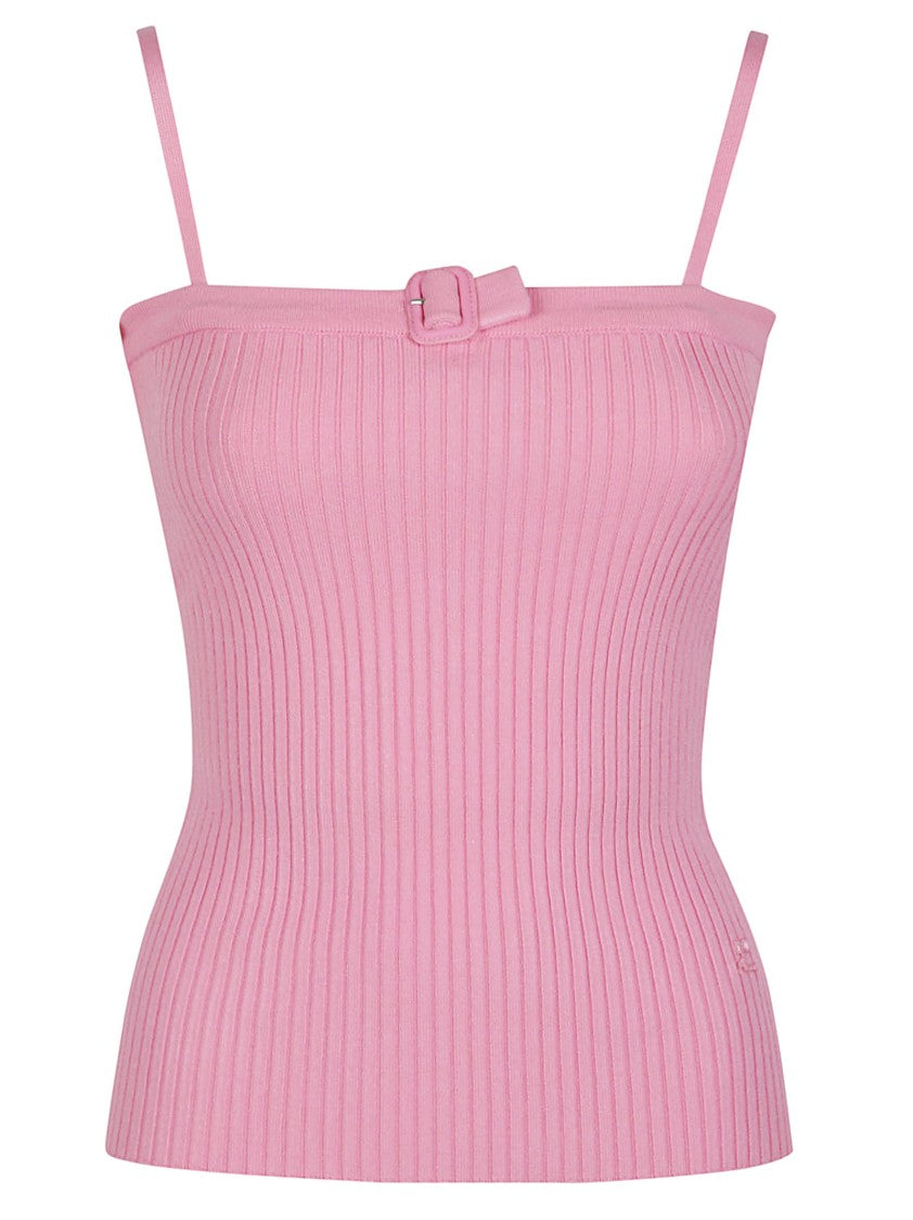 Courrèges Buckle Detail Viscose-Blend Tank Top
