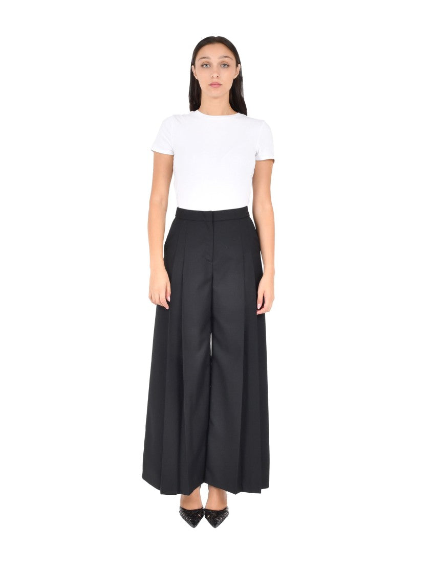 Pennyblack Cropped Wide-Leg Trousers With Double Pleats