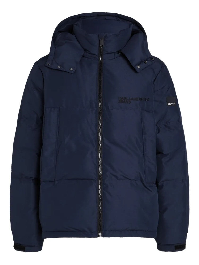 Karl Lagerfeld Black Structured Ribbed Details Jacket